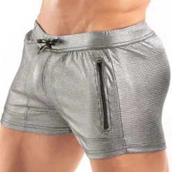 TOF Paris Shorts De Bain-Short de bain Zippé Métal Argent
