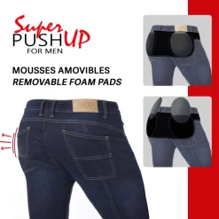 SKU Jeans Fesses Rondes|Fesses Rondes-Short Jeans Original Super Push-Up Noir