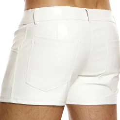 Modus Vivendi Tenues Sexy|Shorts-Short Leather Simili Cuir Blanc