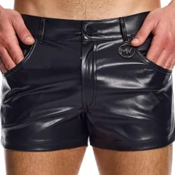 Modus Vivendi Tenues Sexy|Shorts-Short Leather Simili Cuir Noir
