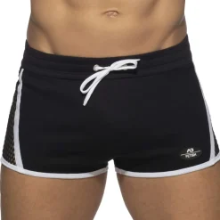 AD Fetish Tenues Sexy|Shorts-Short Mesh Striped Noir - Blanc