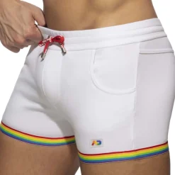 Addicted Shorts-Short Rainbow Tape Coton Blanc
