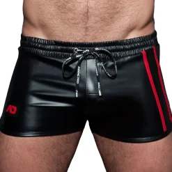 AD Fetish Tenues Sexy|Shorts-Short Rocky Double Stripe Noir - Rouge