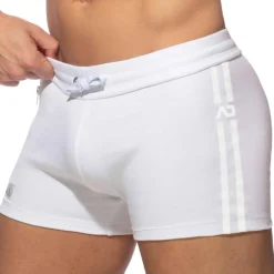 Addicted Shorts-Short Sport Poche Zippée Blanc