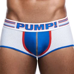 Pump! Boxers Sexy-Shorty Bottomless Access E-Racer Velocity Blanc - Bleu Electrique