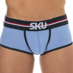 SKU Shortys|Boxers-Shorty Coton Rayure Bleu - Blanc
