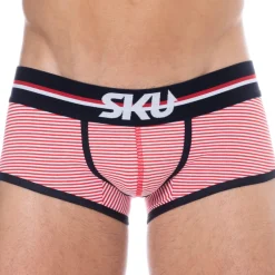 SKU Shortys|Boxers-Shorty Coton Rayure Rouge - Blanc