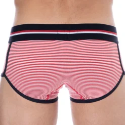 SKU Shortys|Boxers-Shorty Coton Rayure Rouge - Blanc
