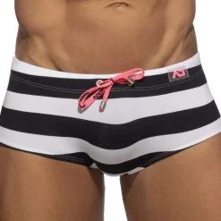 Addicted Shortys De Bain|Boxers De Bain-Shorty de Bain Sailor Noir - Blanc