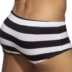 Addicted Shortys De Bain|Boxers De Bain-Shorty de Bain Sailor Noir - Blanc