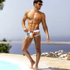 SKU Shortys De Bain|Boxers De Bain-Shorty de Bain Tropical Summer Blanc