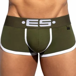 ES Collection Shortys|Boxers-Shorty Double Side Coton Kaki - Blanc