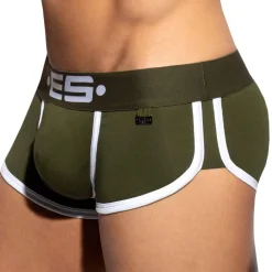 ES Collection Shortys|Boxers-Shorty Double Side Coton Kaki - Blanc