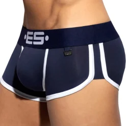 ES Collection Shortys|Boxers-Shorty Double Side Coton Marine - Blanc