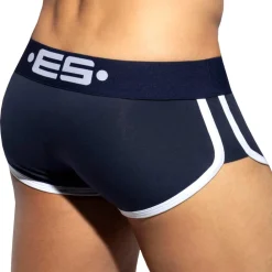 ES Collection Shortys|Boxers-Shorty Double Side Coton Marine - Blanc