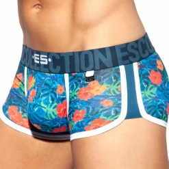 ES Collection Shortys|Boxers-Shorty Double Side Flowers Bleu Marine