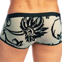 L'Homme invisible Boxers Sexy|Poche Ergonomique-Shorty Hipster Push Up Velours Mystique Turquoise