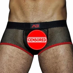 AD Fetish Shortys|Boxers-Shorty Mesh Fetish Noir - Rouge