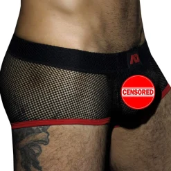 AD Fetish Shortys|Boxers-Shorty Mesh Fetish Noir - Rouge
