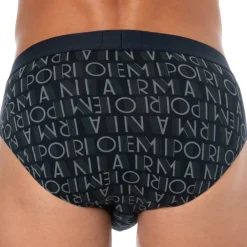 Emporio Armani Slips-Slip All Over Logo Bleu