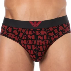 Emporio Armani Slips-Slip All Over Logo Rhubarbe