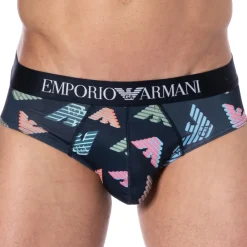 Emporio Armani Slips-Slip All Over Microfiber Bleu Marine
