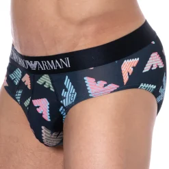 Emporio Armani Slips-Slip All Over Microfiber Bleu Marine