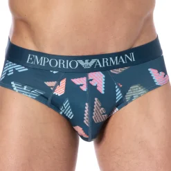 Emporio Armani Slips-Slip All Over Microfiber Bleu