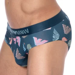 Emporio Armani Slips-Slip All Over Microfiber Bleu