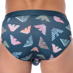 Emporio Armani Slips-Slip All Over Microfiber Bleu