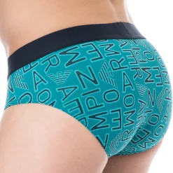 Emporio Armani Slips-Slip All Over Microfiber Bleu Paon