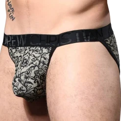 Andrew Christian Slips Sexy|Poche Ergonomique-Slip Almost Naked Imprimé Dentelle Noir - Beige