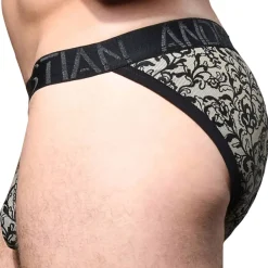 Andrew Christian Slips Sexy|Poche Ergonomique-Slip Almost Naked Imprimé Dentelle Noir - Beige