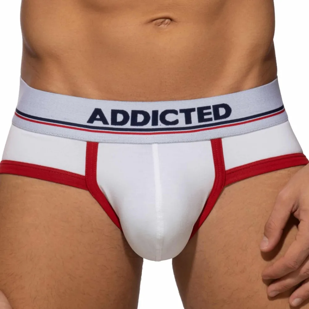 Addicted Slips-Slip Basic Colors Coton Blanc - Rouge