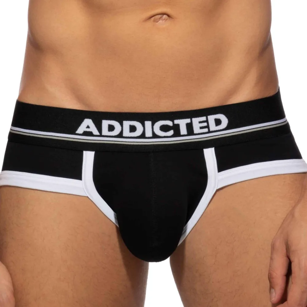 Addicted Slips-Slip Basic Colors Coton Noir - Blanc