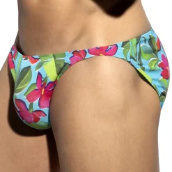 ES Collection Mini Slips|Slips-Slip Bikini Bold Flowers Turquoise