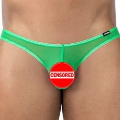 CUT4MEN Slips Sexy|Sous-Vêtements Push Up-Slip Bikini Bulge SP4NDEX GLOW Mesh Vert