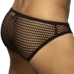 Addicted Slips Sexy-Slip Bikini Maille Ajourée - Marron