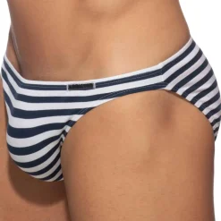 Addicted Mini Slips|Slips-Slip Bikini Marinière Marine - Blanc