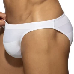 Addicted Slips Sexy-Slip Bikini Rayure Epaisse - Blanc