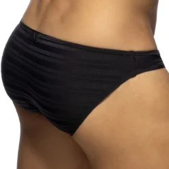 Addicted Slips Sexy-Slip Bikini Rayure Horizontale - Noir
