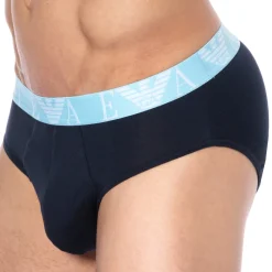 Emporio Armani Slips-Slip Bold Monogram Coton Marine - Bleu Ciel