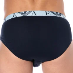 Emporio Armani Slips-Slip Bold Monogram Coton Marine - Gris