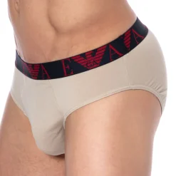 Emporio Armani Slips-Slip Bold Monogram Coton Beige