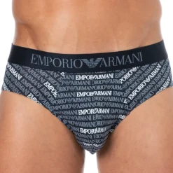 Emporio Armani Slips-Slip Classic Pattern Mix Coton Marine - Logo