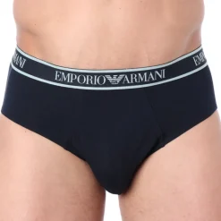 Emporio Armani Slips-Slip Core Logoband Coton Marine - Bleu Ciel