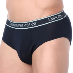 Emporio Armani Slips-Slip Core Logoband Coton Marine - Bleu Ciel