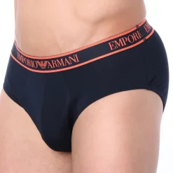 Emporio Armani Slips-Slip Core Logoband Coton Marine - Orange