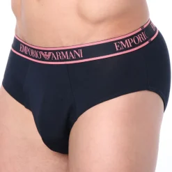 Emporio Armani Slips-Slip Core Logoband Coton Marine - Rose