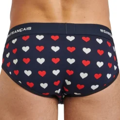 Garçon Français Slips-Slip Coton Cœurs Bleu Marine